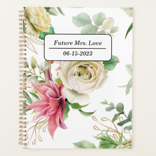 Elegant Rose Personalized Wedding Planner 