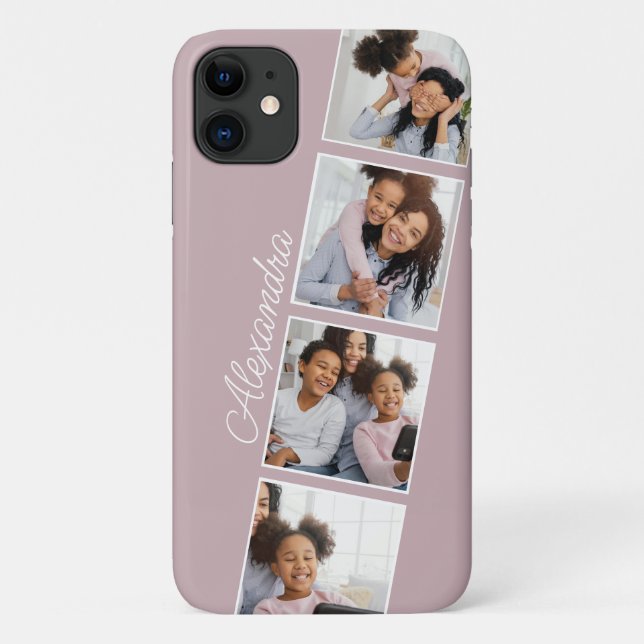 Elegant Rose Photo Collage Case-Mate iPhone Case (Back)