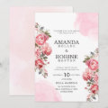 Elegant Rose Pink Botanical Wedding Invitation | Zazzle