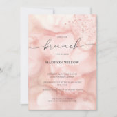 Elegant Rosé Pink Brunch Bridal Shower Invitation (Front)