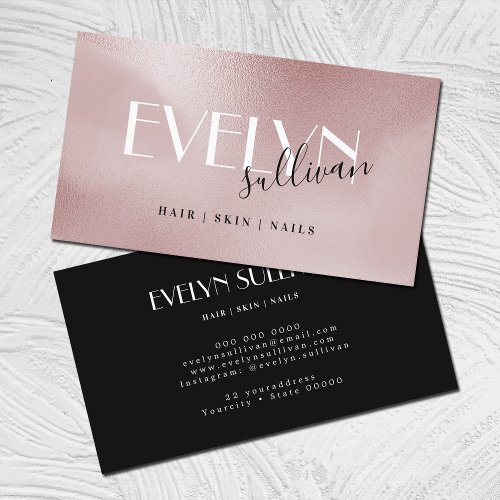 elegant rose pink business card