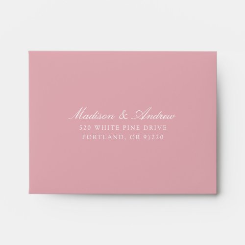 Elegant Rose Pink Chinoiserie Floral Wedding RSVP Envelope