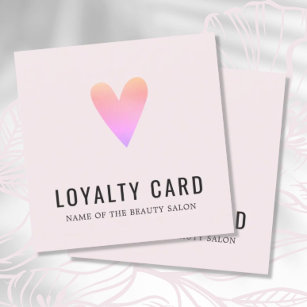 Elegant Rose Pink Heart Beauty Salon Loyalty Card