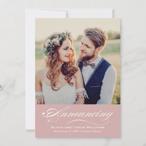 Marriage Announcement &amp; Reception | Coral Pink