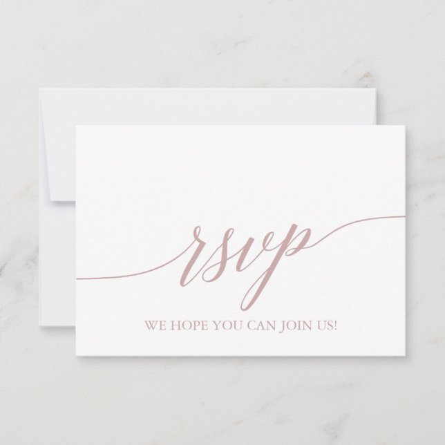 Elegant Rose Quartz Dietary Restrictions RSVP Card (Front)
