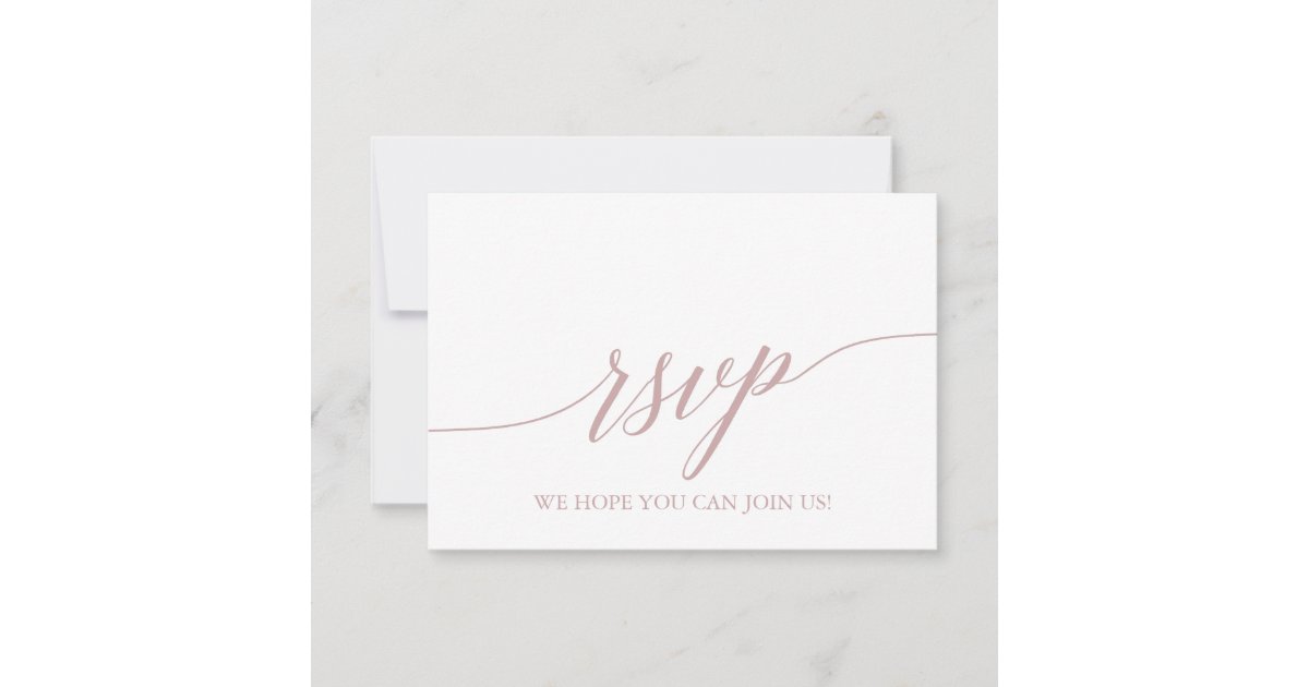 Elegant Rose Quartz Dietary Restrictions RSVP Card Zazzle