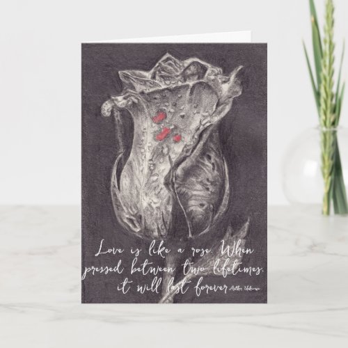 Elegant Rose Quote Valentine Holiday Card