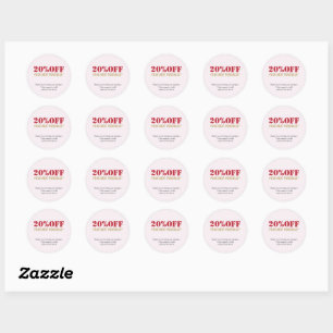 Elegant Rose Red Golden Coupon  Classic Round Sticker