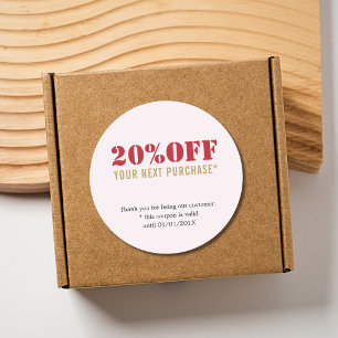 Elegant Rose Red Golden Coupon Classic Round Sticker