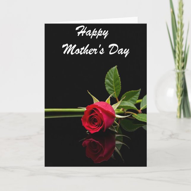 Elegant Rose Reflection Card (Front)