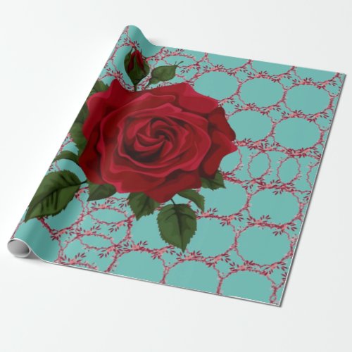 Elegant Rose Ring _ Floral Jewelry Collection Wrapping Paper