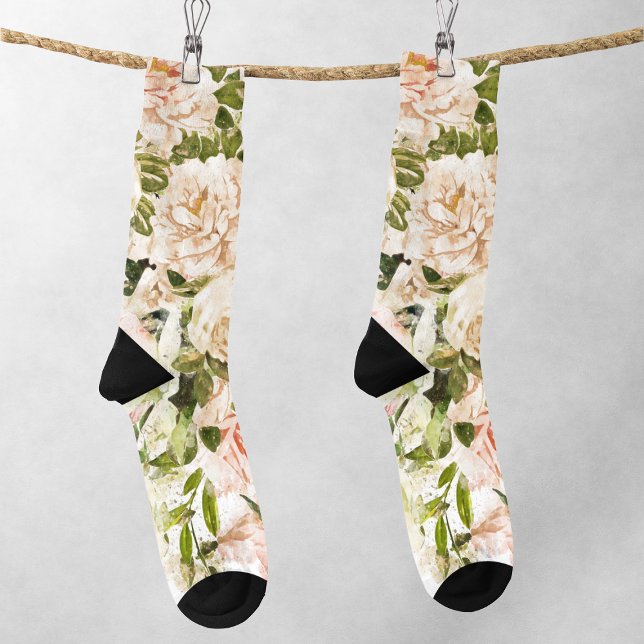 Elegant Rose Romance Floral Feminine MUM Socks (Creator Uploaded)