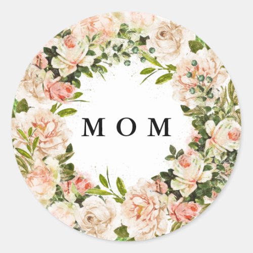 Elegant Rose Romance Mothers Day Classic Round St Classic Round Sticker