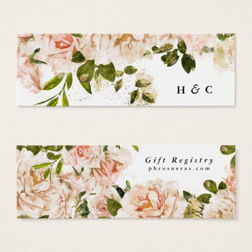 Elegant Rose Romance Registry Insert Card