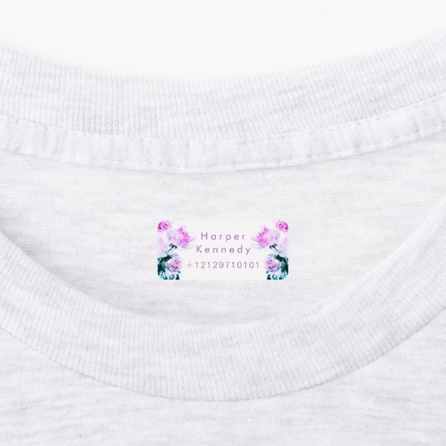 Elegant Rose Romance Waterproof Kids' Labels (Affixed)