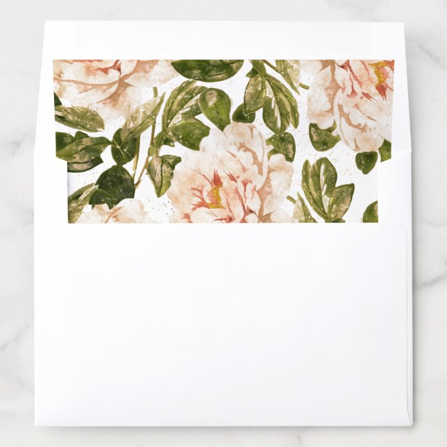 Elegant Rose Romance Wedding Envelope Liner (In Envelope)