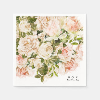 Elegant Rose Romance Wedding Table Napkins