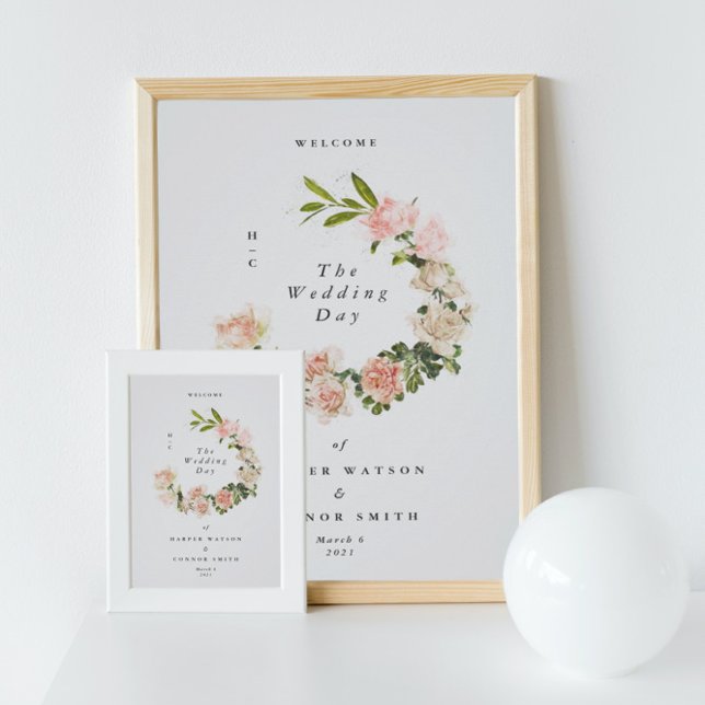 Elegant Rose Romance Wedding Welcome Poster (Creator Uploaded)