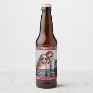 Elegant Rose Rustic Wedding Beer Label