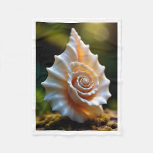 Elegant Rose Seashell Nature Fleece Baby Blanket
