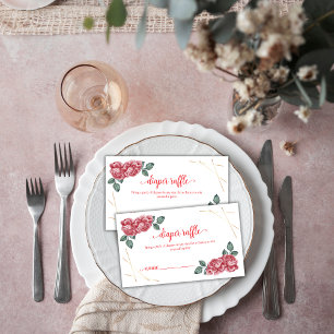 Elegant Rose Sweetheart Diaper Raffle Baby Shower  Enclosure Card