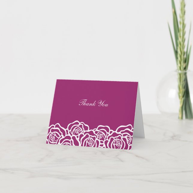 Elegant Rose Thank You Card (Front)