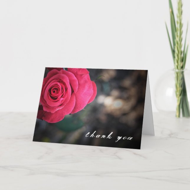 Elegant Rose Thank You Card (Front)