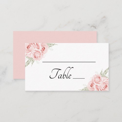 Elegant Rose Thank You Pink Floral Wedding   Place Card