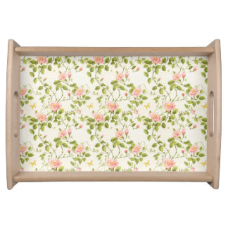 Elegant Rose Vine Flourish Serving Tray