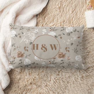 Elegant Rose & Vine Pattern Throw Pillow