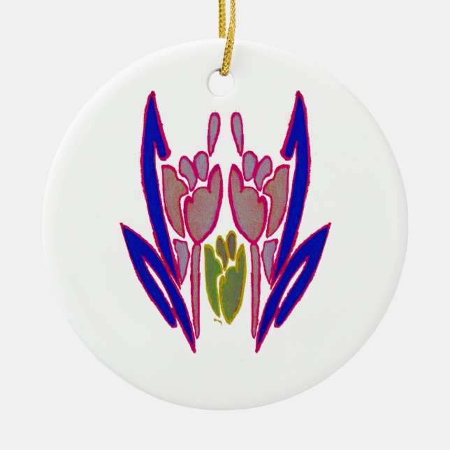 Elegant Rose Watercolor Art Print Ceramic Ornament (Front)