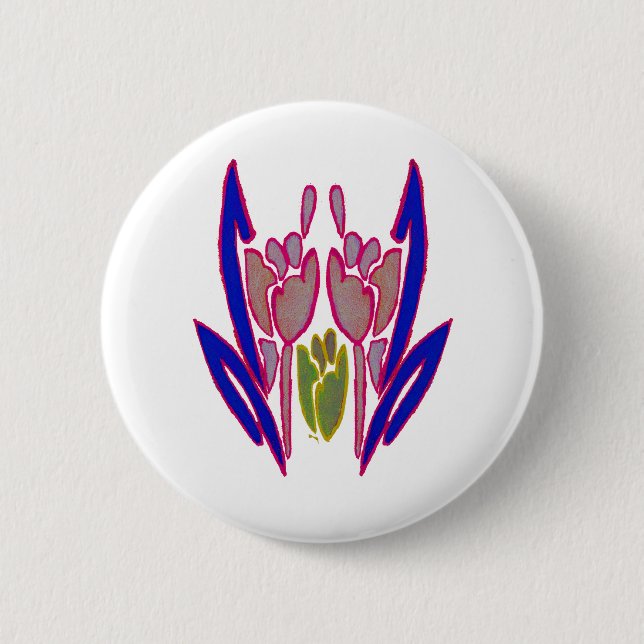 Elegant Rose Watercolor Art Print Pinback Button (Front)