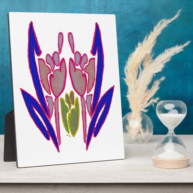 Elegant Rose Watercolor Art Print Plaque (Side)