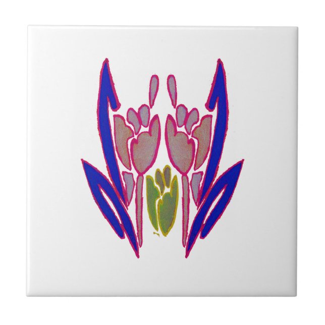 Elegant Rose Watercolor Art Print Tile (Front)