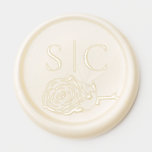 Elegant Rose Wedding Initials Envelope Wax Seal Sticker<br><div class="desc">These beautiful wax seal stickers give you the elegance and classic style of a wax seal without all of the fuss and mess of a wax seal stamp! The lovely design features a single rose lying on its side with the initials of the couple above. Simple, stylish, and elegant, these...</div>