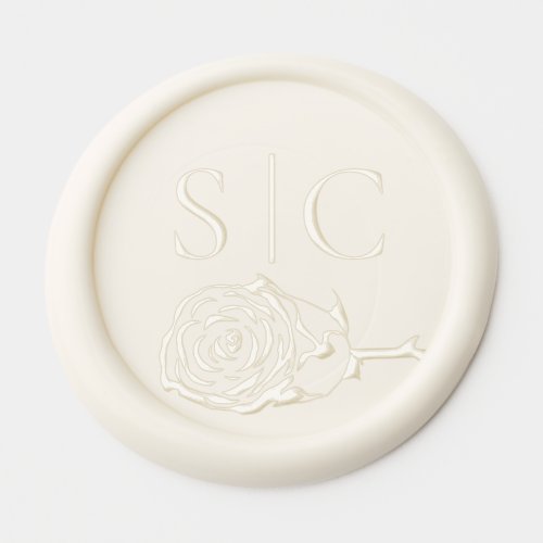 Elegant Rose Wedding Initials Envelope Wax Seal Sticker