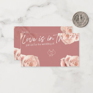 Elegant Rose Wedding invitation-Love is in the Air Note Card