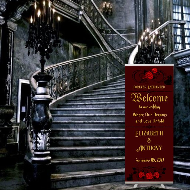 Elegant Rose Wedding Vertical Retractable Banner (Creator Uploaded)