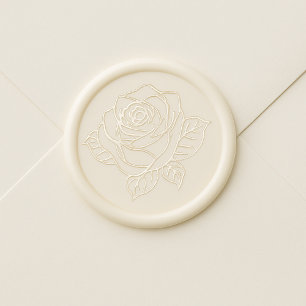 Elegant Rose Wedding Wax Seal Sticker