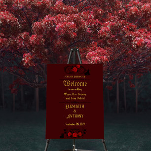 Elegant Rose Wedding Welcome Foam Board