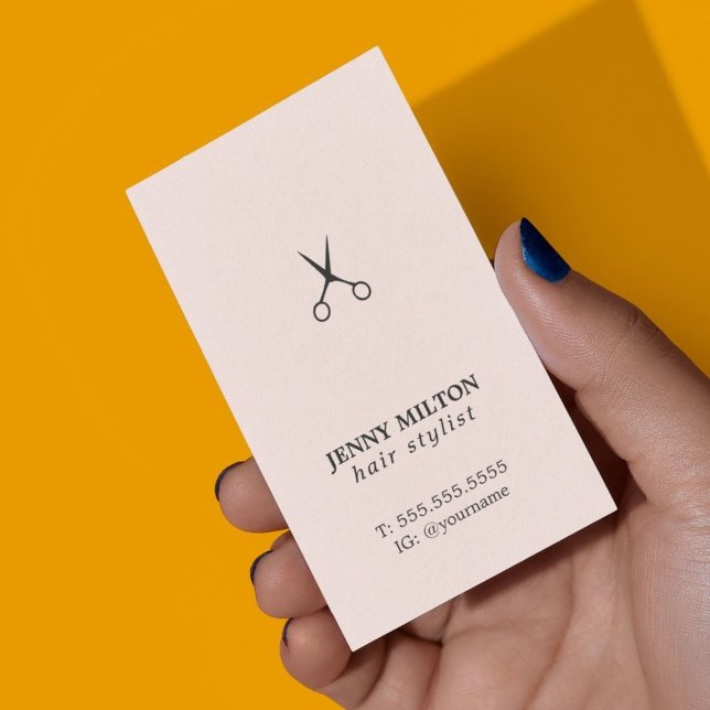 Elegant Rose White Black Scissors Hair Stylist Business Card (Creator Uploaded)