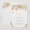Elegant Rose White Gold Floral Reception Card | Zazzle