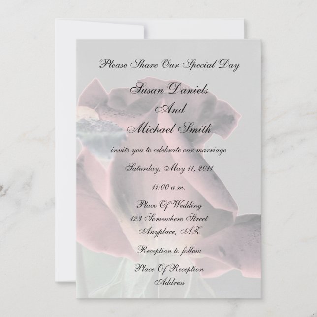 Elegant Rosebud Floral Wedding  Invitation (Front)