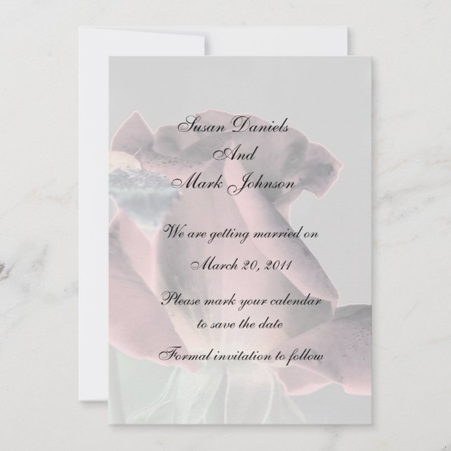 Elegant Rosebud Floral Wedding Save The Date Invitation (Front)