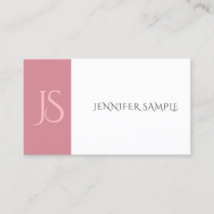Elegant Rosegold Modern Monogram Minimalist Business Card