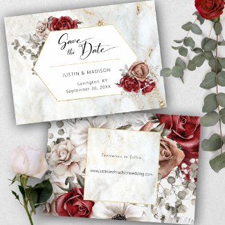 Elegant Roses and Greenery Save the Date Script