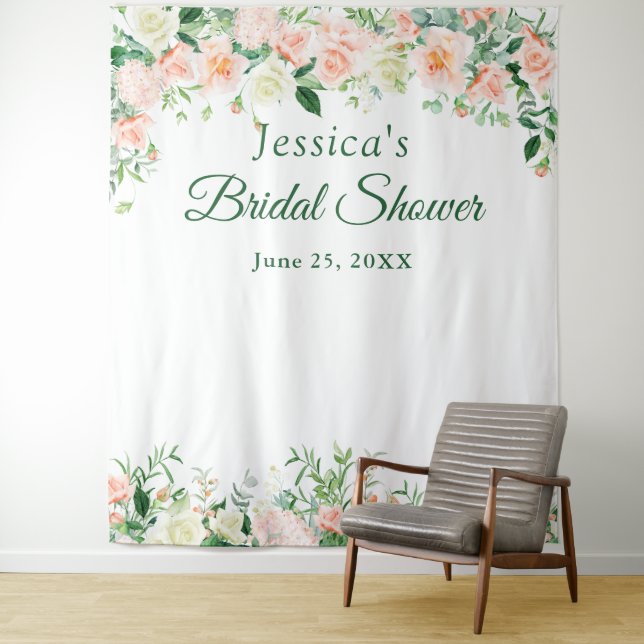 Elegant Roses Bridal Shower Photo Booth Backdrop (In Situ)