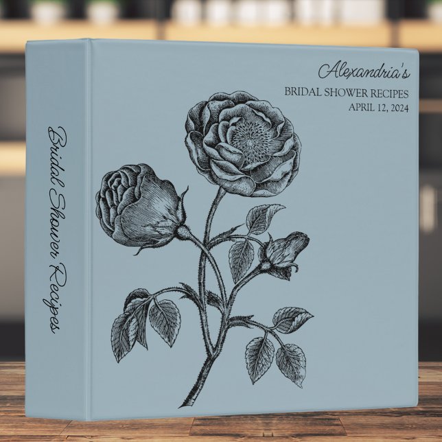 Elegant Roses Bridal Shower Recipe  3 Ring Binder (Creator Uploaded)