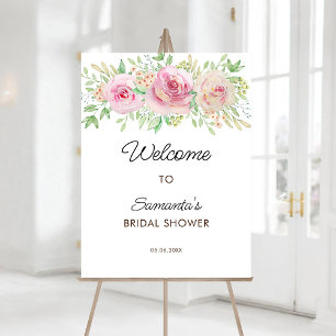 Elegant Roses Bridal shower Welcome Foam Board