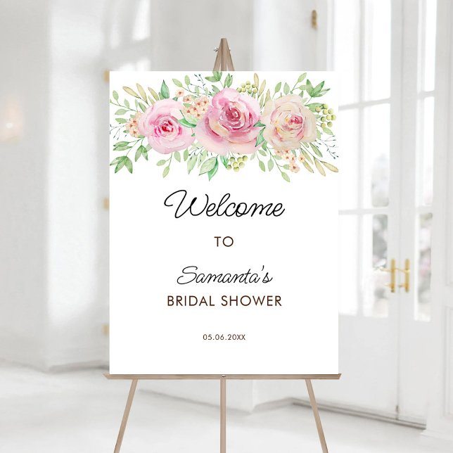 Elegant Roses Bridal shower Welcome Foam Board (Creator Uploaded)